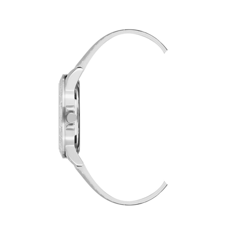 Silver plastic dress watch-null