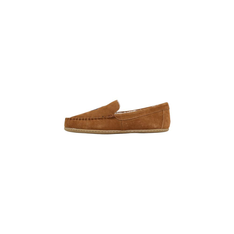 Brown suede leather slippers-null