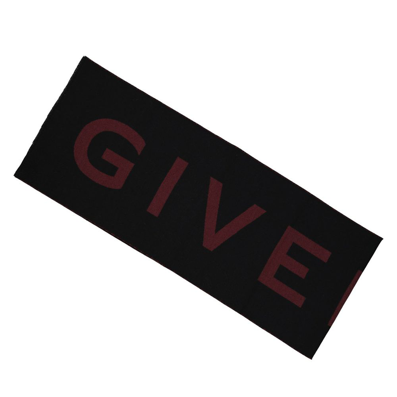Black virgin wool scarf-null