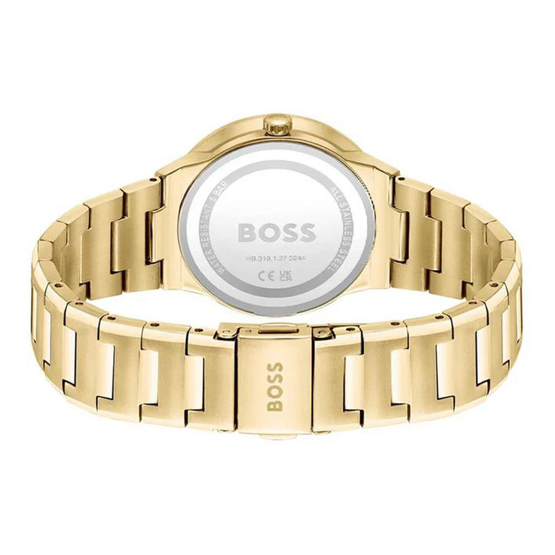 Gold stainless steel dress watch-null