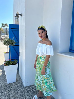 Midi satin printed