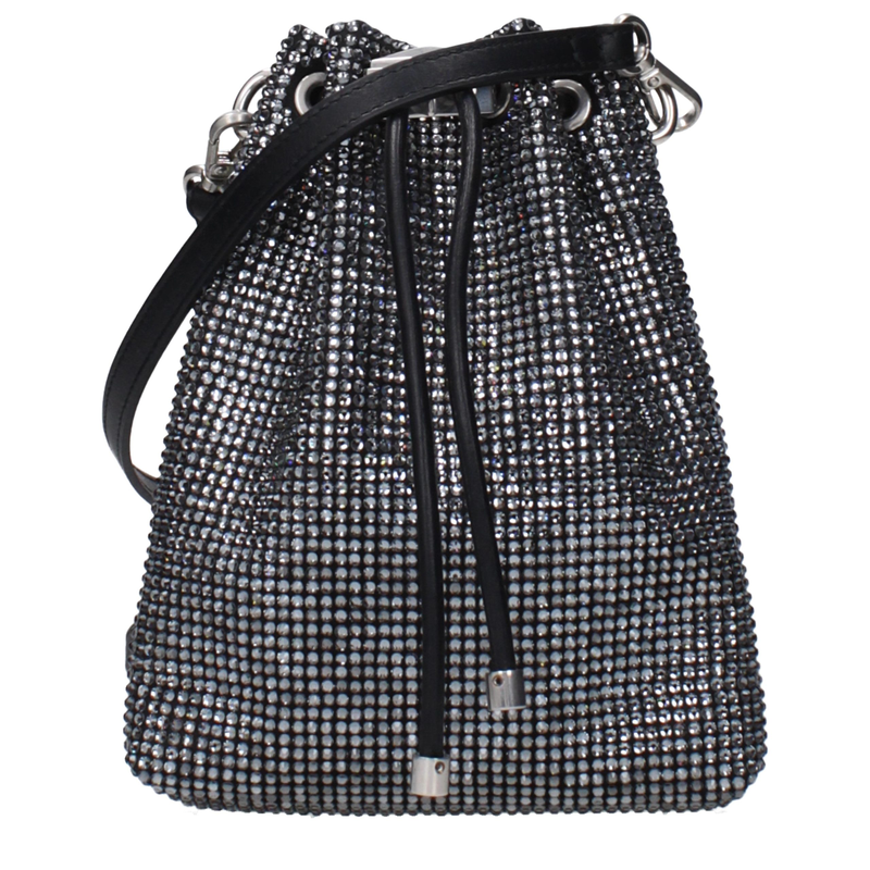 Black satin crossbody bag-null