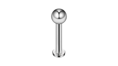 Surgical steel labret bead silver, , medium
