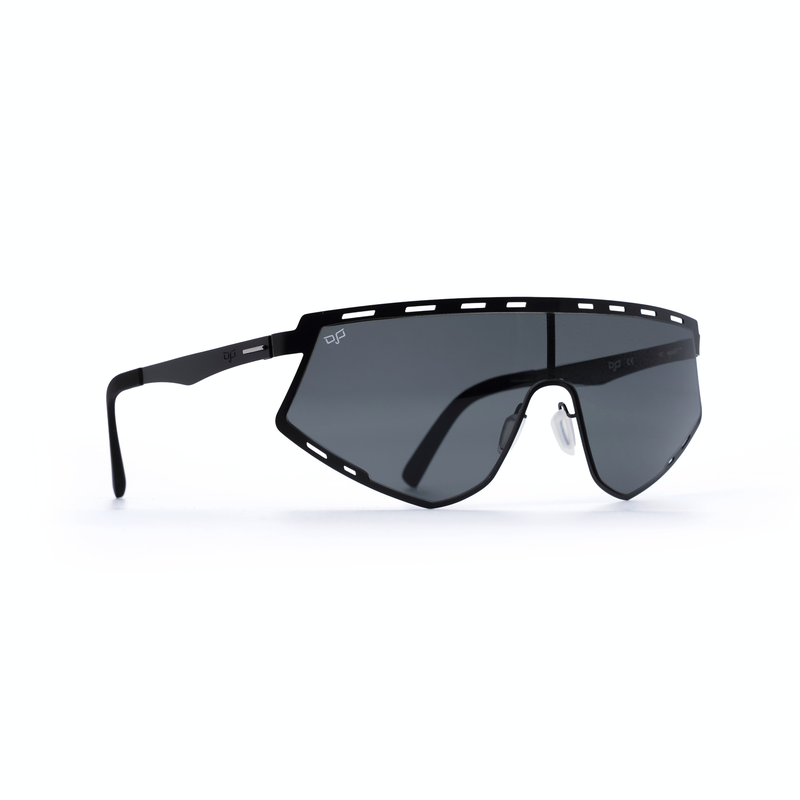 OJO sunglasses active shield black frame and temples and grey nylon lenses-null