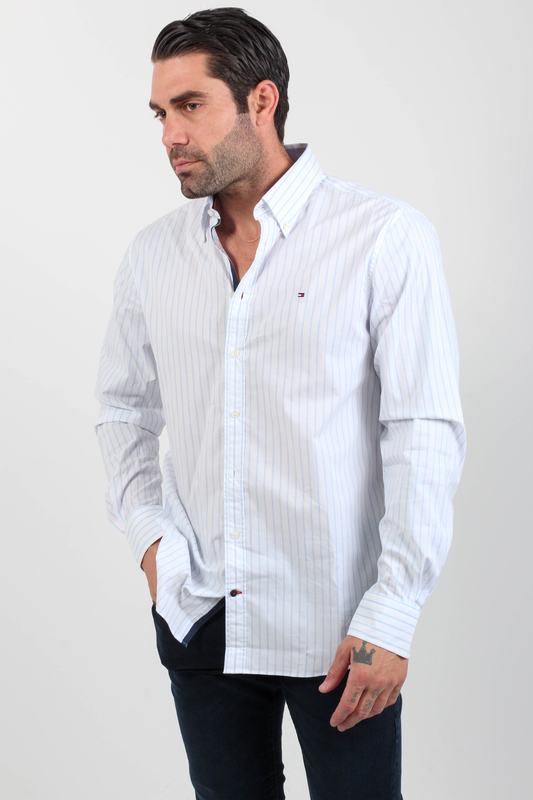 Stretch pencil stripe sf shirt - tommy hilfiger-null