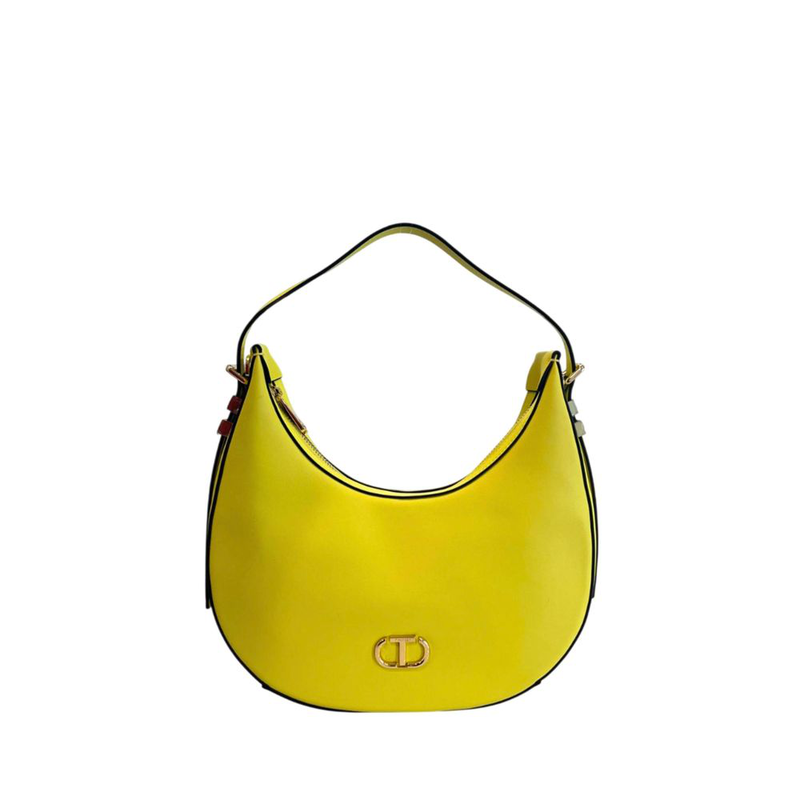 Yellow pu women shoulder bag-null
