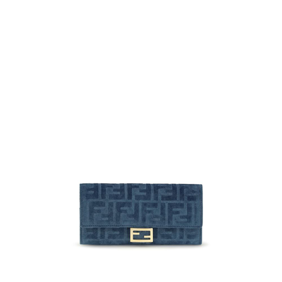Blue cotton wallet, Blue, medium