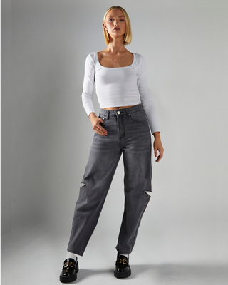 Glamorous jeans dark grey wash an5412, Grey, medium