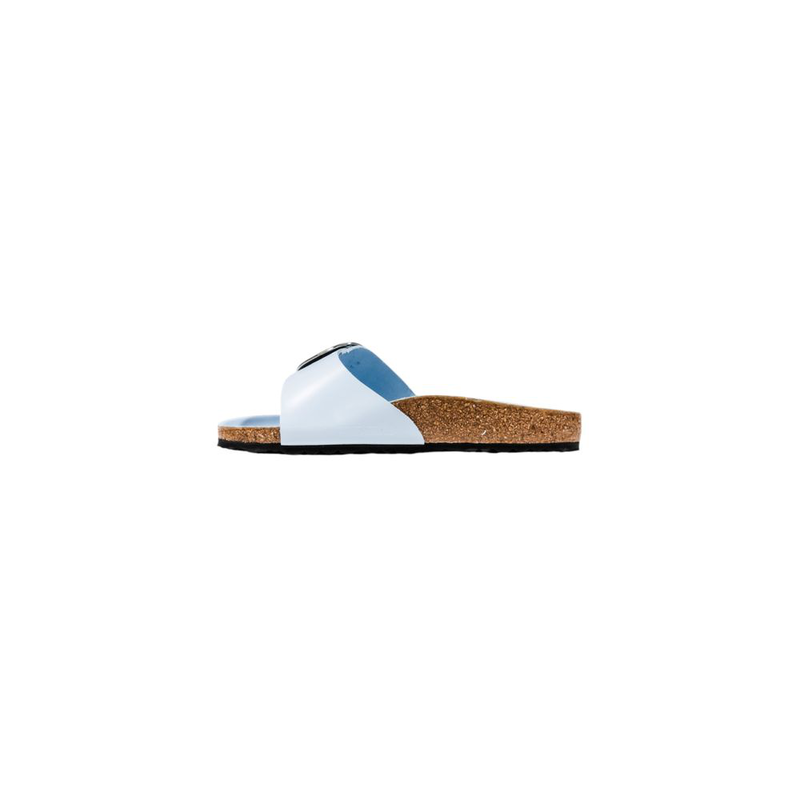 Blue artificial leather flat sandals-null