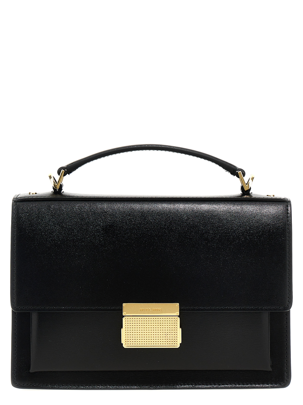 Black cowhide handbag-null