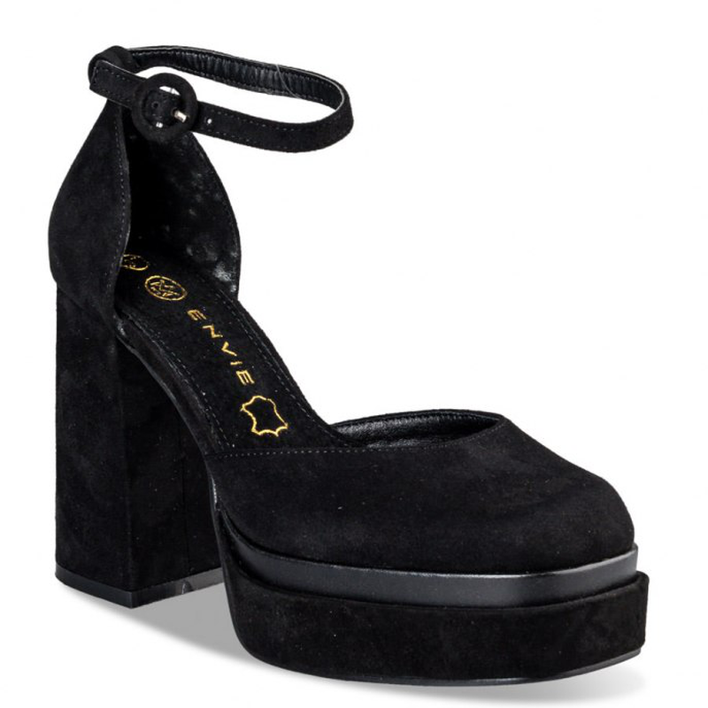 Platform heel pumps  , black-null