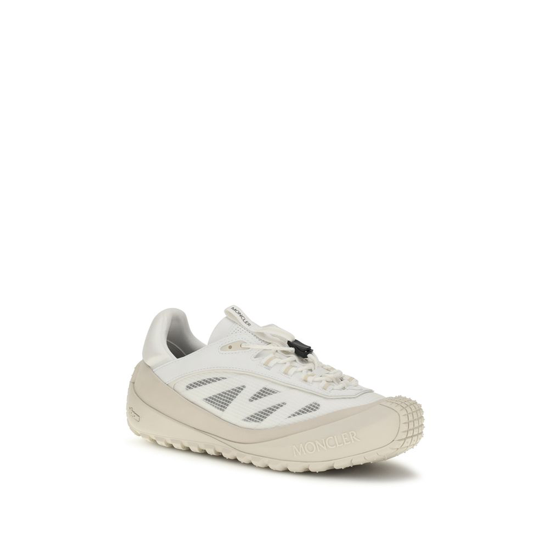 White polyester athletic sneakers-null