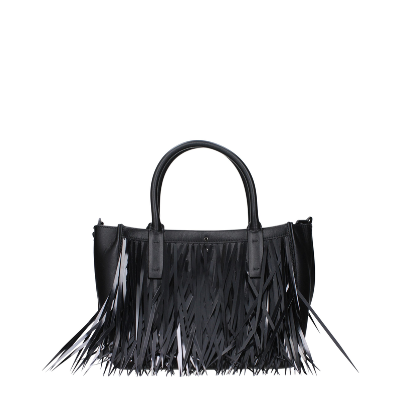 Black leather handbag-null