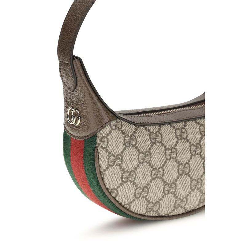 Beige fabric shoulder bag-null