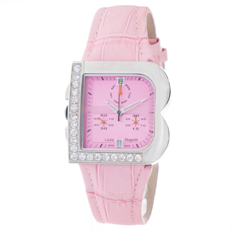 Multicolor leather dress watch-null