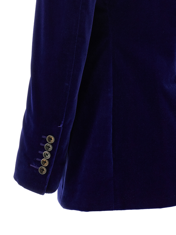 Blue cotton blazer-null