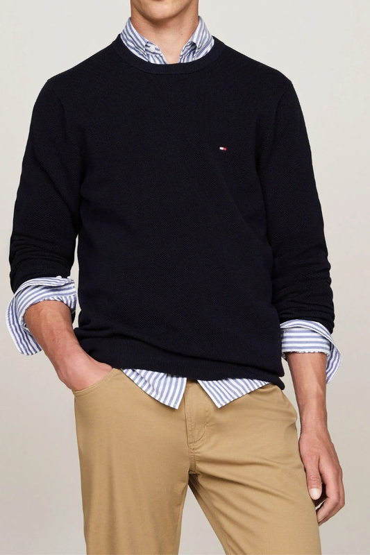 Essential sttructure crew neck knitted top-null