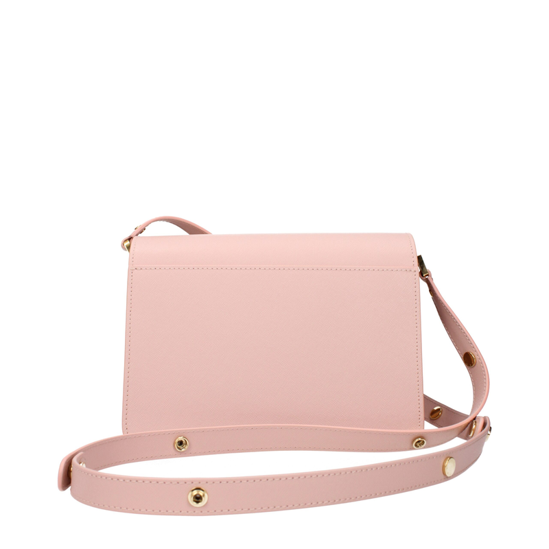 Pink leather shoulder bag-null