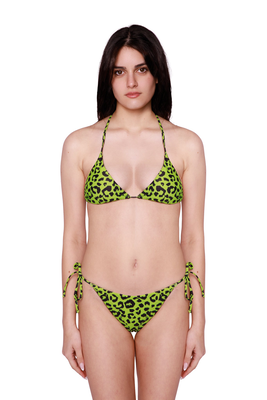 Leopard bikini bottoms, Neon Green, medium
