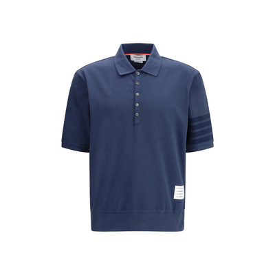 Blue cotton polo shirt, Blue, medium