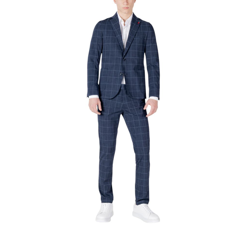 Blue cotton two-piece suit-null