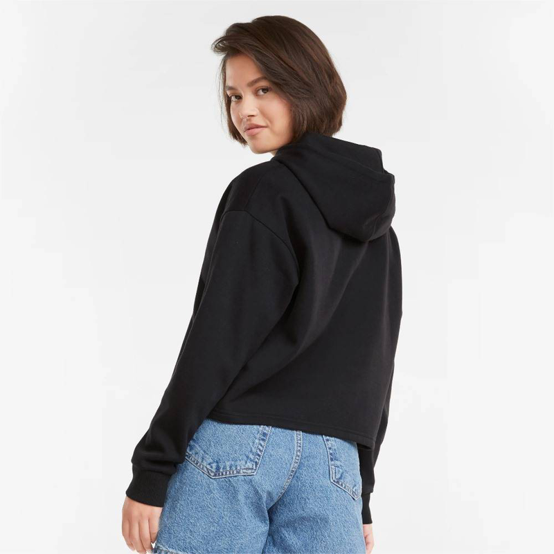 Ess+ cropped metallic logo womens hoodie image number null