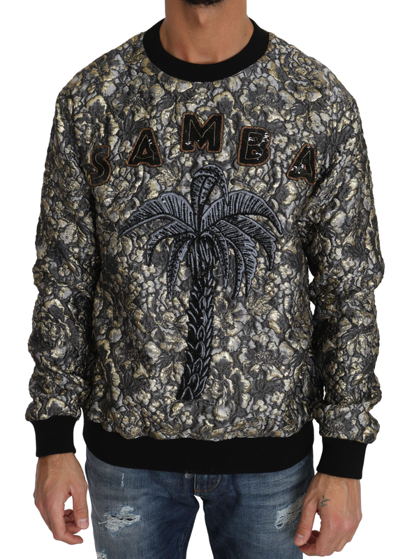 Multicolor samba jacquard palmtree pullover sweater-null