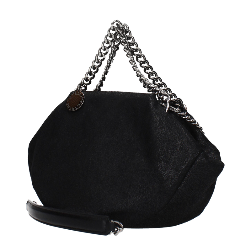 Black leather handbag-null