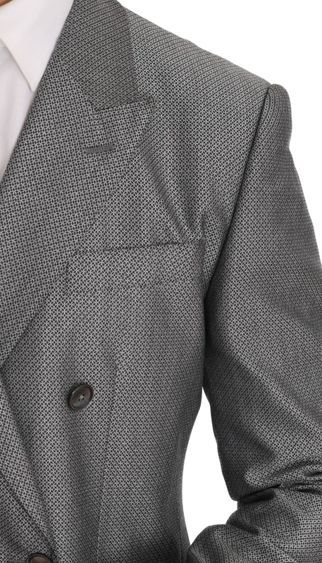Black stretch crystal bee slim fit suit-null