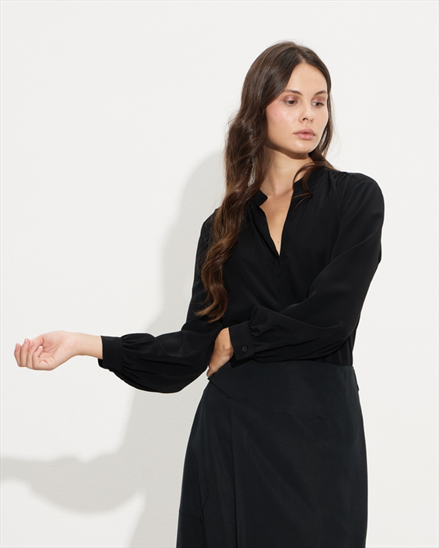 Shirt crepe mao neck-null