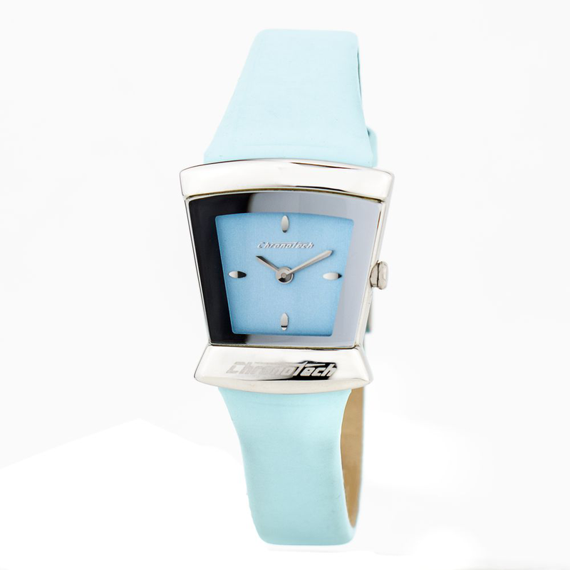 Blue leather dress watch-null