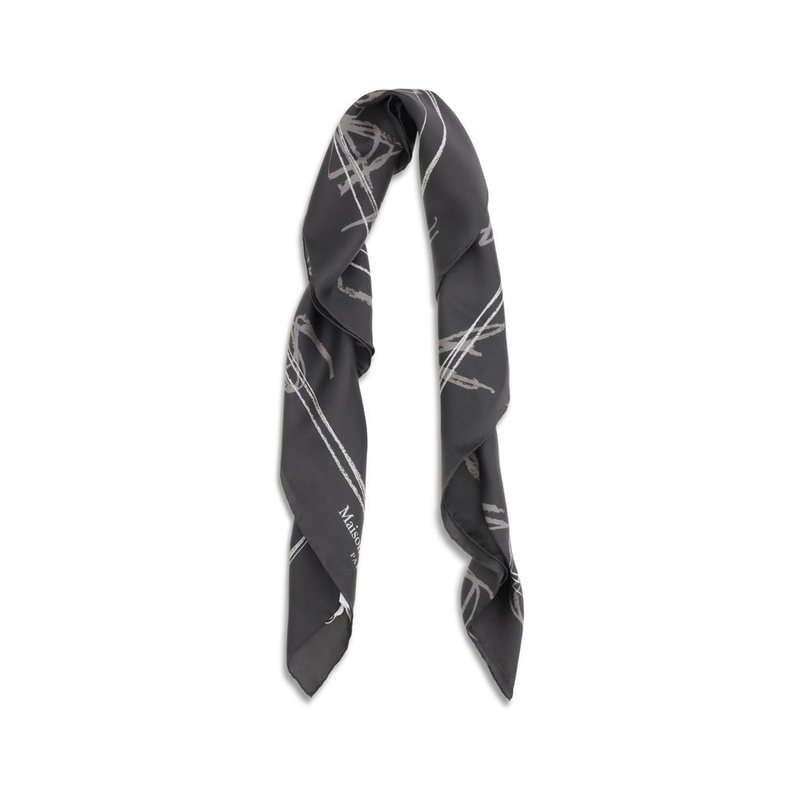 Gray silk scarf-null