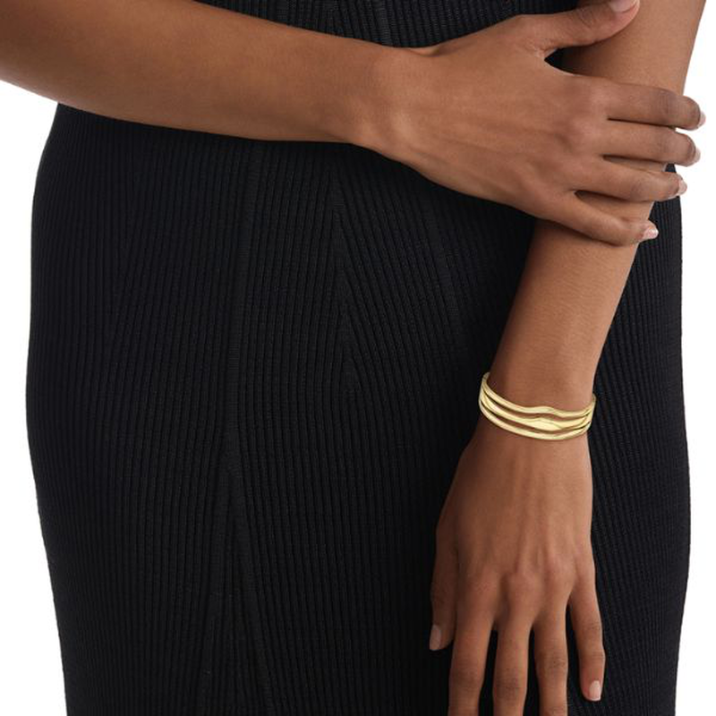 Calvin Klein gp wavy sculptural bangle bracelet, , medium image number null