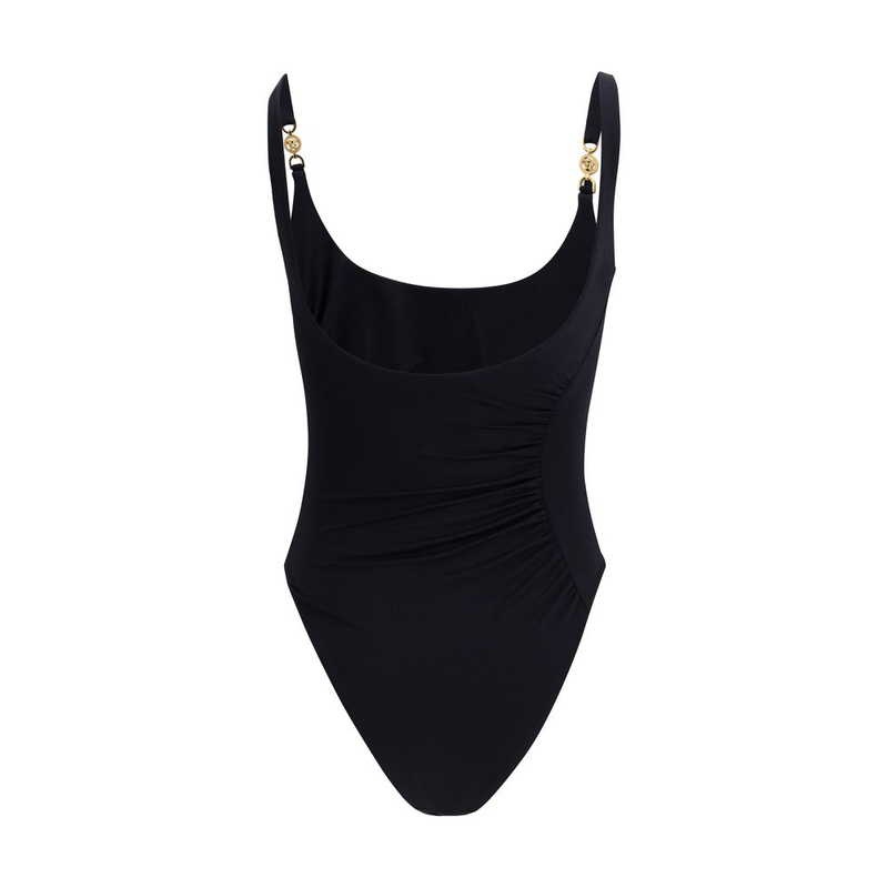 Black polyamide one-piece swimsuit-null
