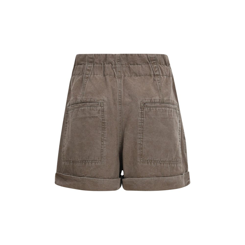 Brown cotton bermuda shorts-null