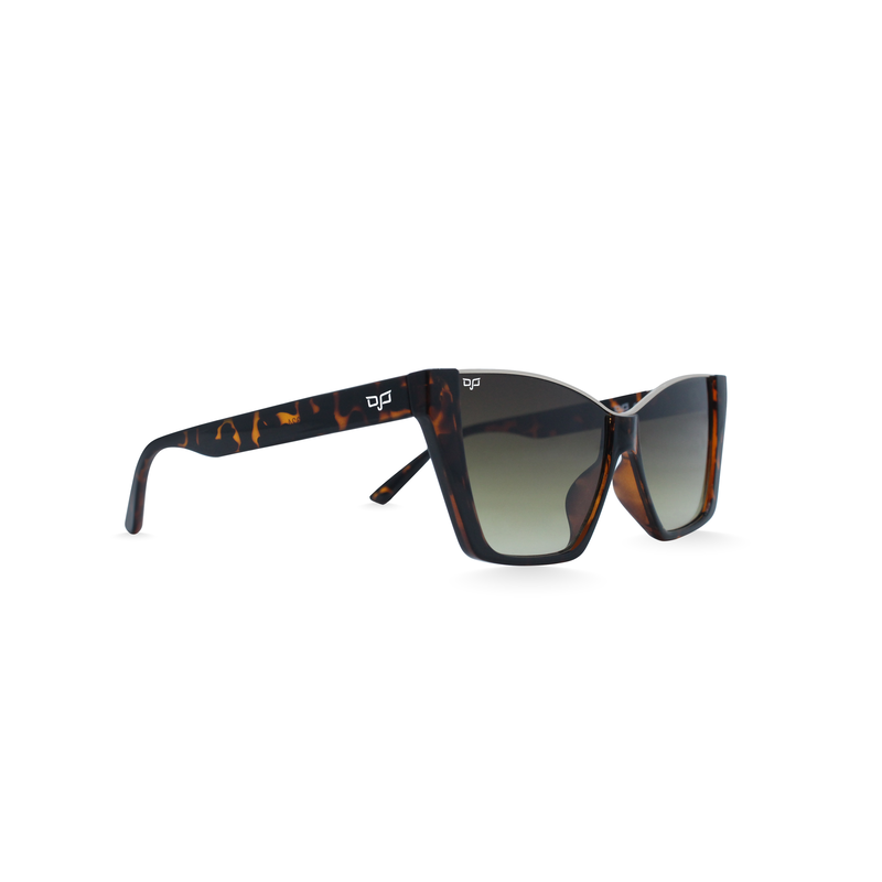 OJO sunglasses everyday cat eye shell brown frame and temples with brown gradient lenses rx-null