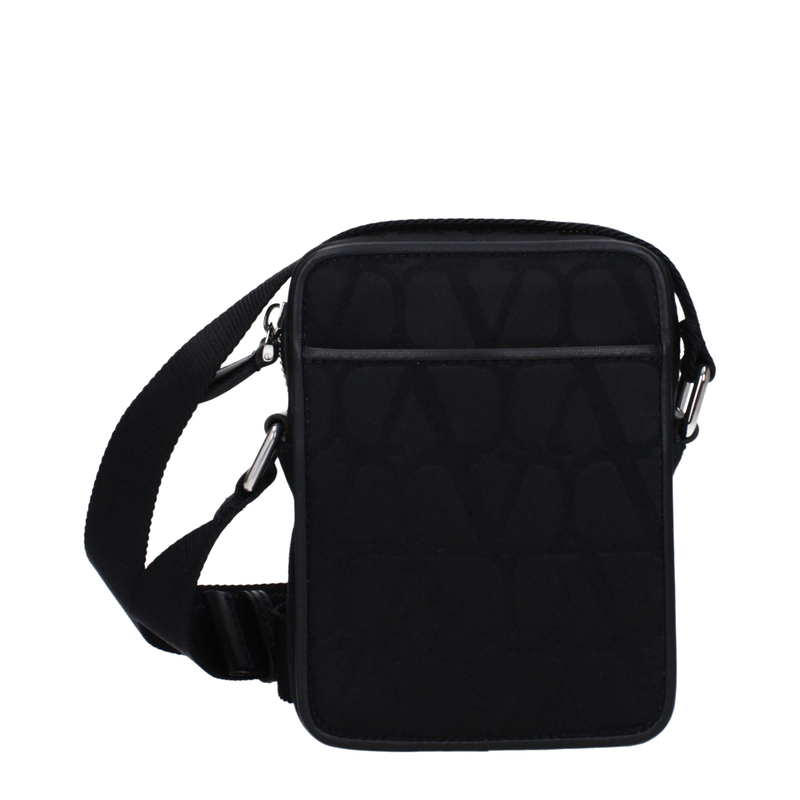 Black fabric crossbody bag-null