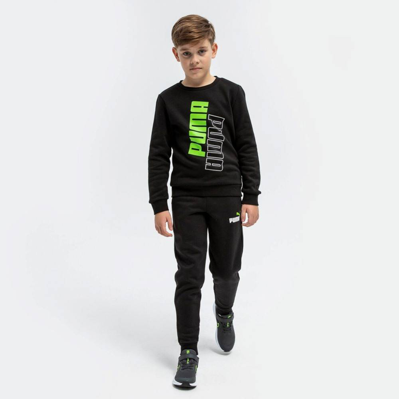 Boys power logo fleece crew-null