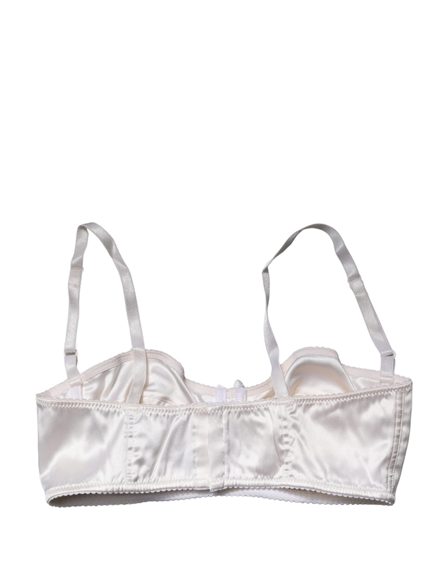 White semi-pad underwire balconette bra underwear-null