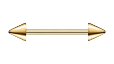 Surgical steel barbell cone gold, , medium
