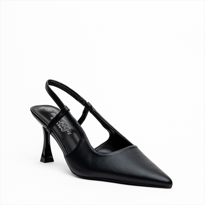 Miss belgini low flare heel t-strap slingback pumps-null