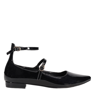 Migato γυναικεία μπαλαρίνα, Black Βερνι, medium