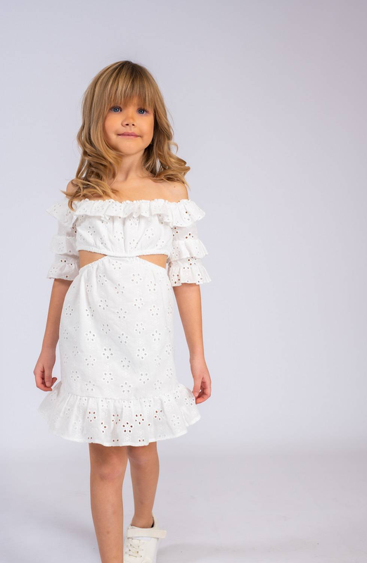 Φορεμα broderie λευκο image number null