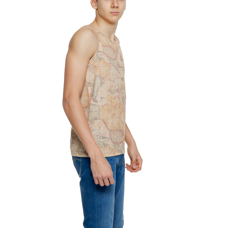 Beige polyester tank tops-null