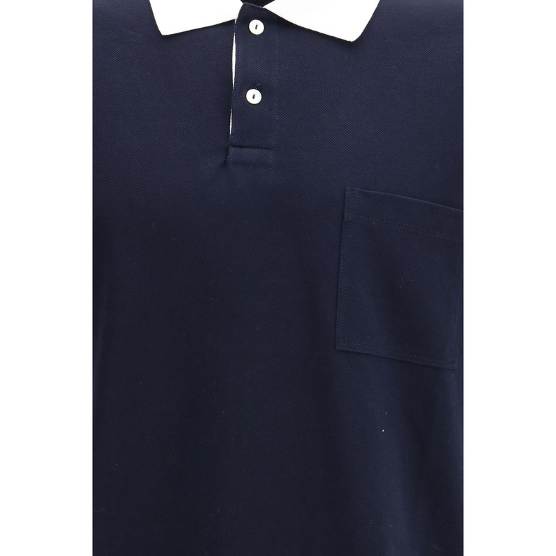 Blue cotton polo shirt-null