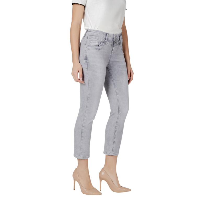 Gray cotton skinny jeans-null