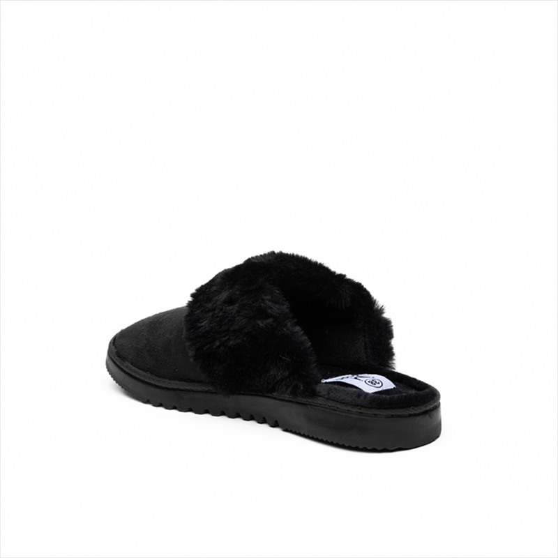 Coo suedette cuff slippers in taupe-null