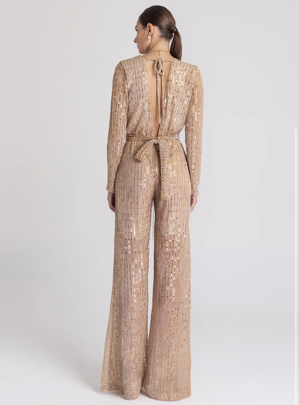 Mya sequined fringes jumpsuit-null
