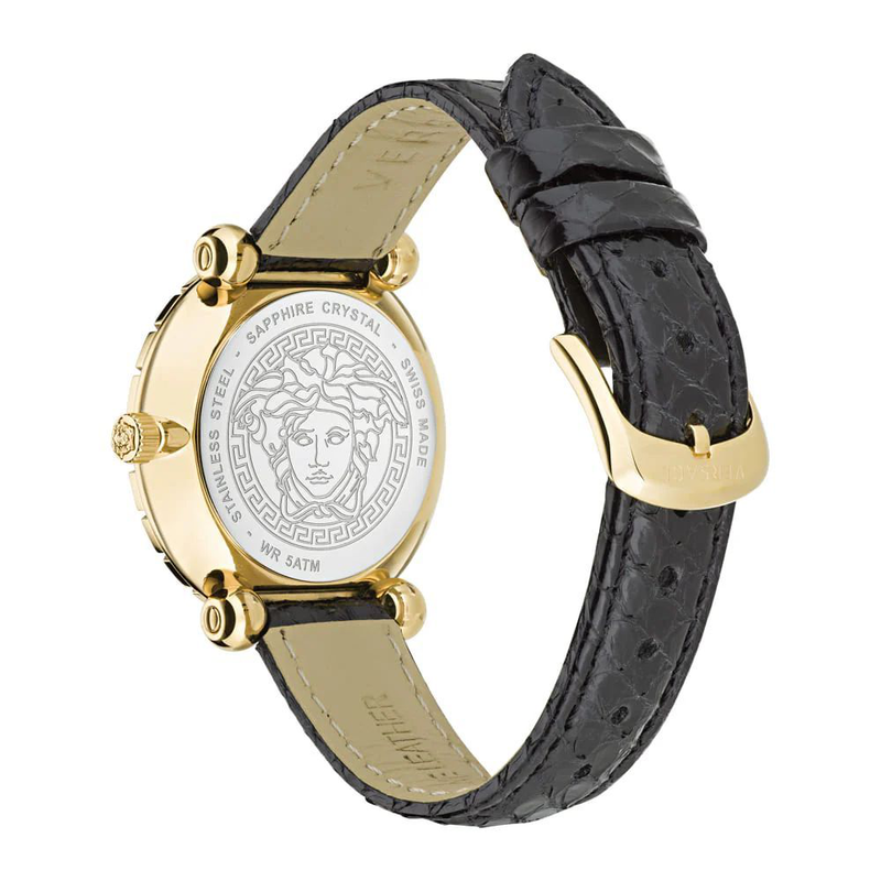 Black fur dress watch-null