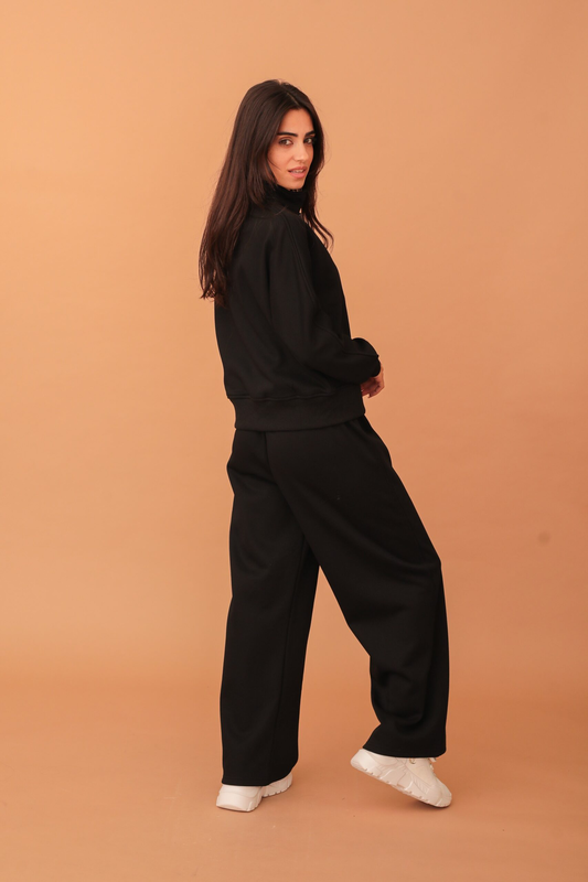 Eliza large zipper tracksuit - black-null